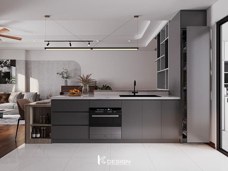 Progettazione di comodi cucina di appartamenti - Cucina di appartamenti media 5