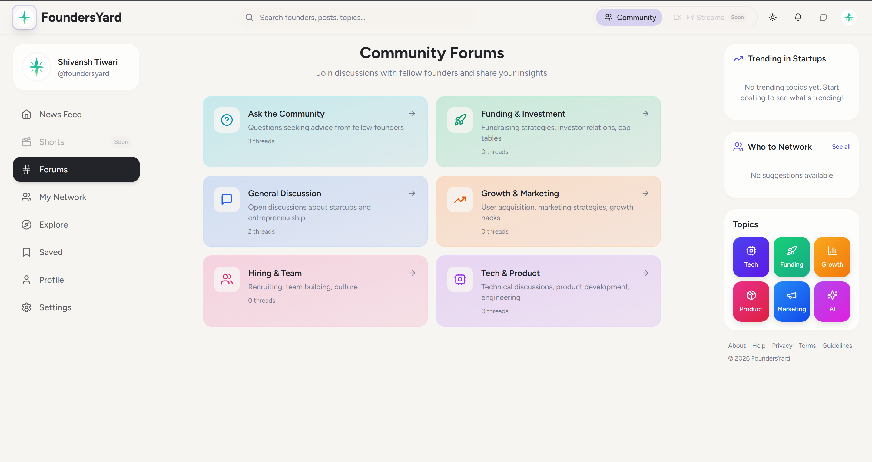 FoundersYard - Screenshot 3 showing product features and functionality