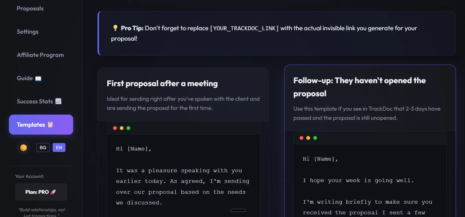 TrackDoc screenshot