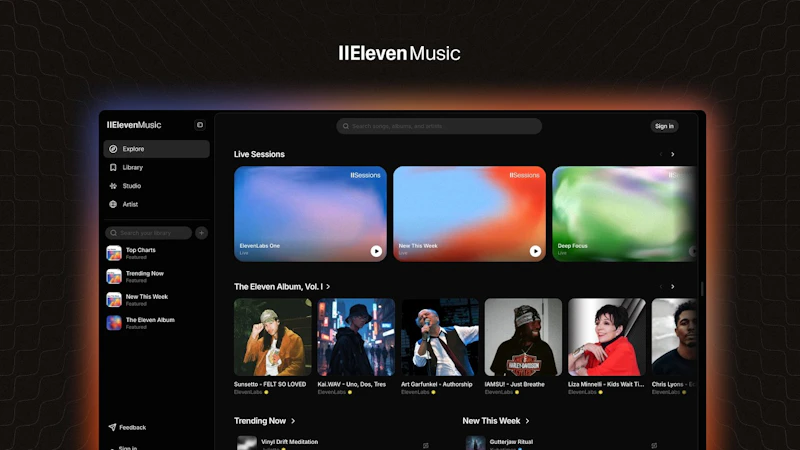 ElevenMusic screenshot 1 (video preview)