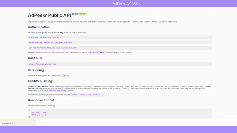 AdPeekr - API screenshot 4