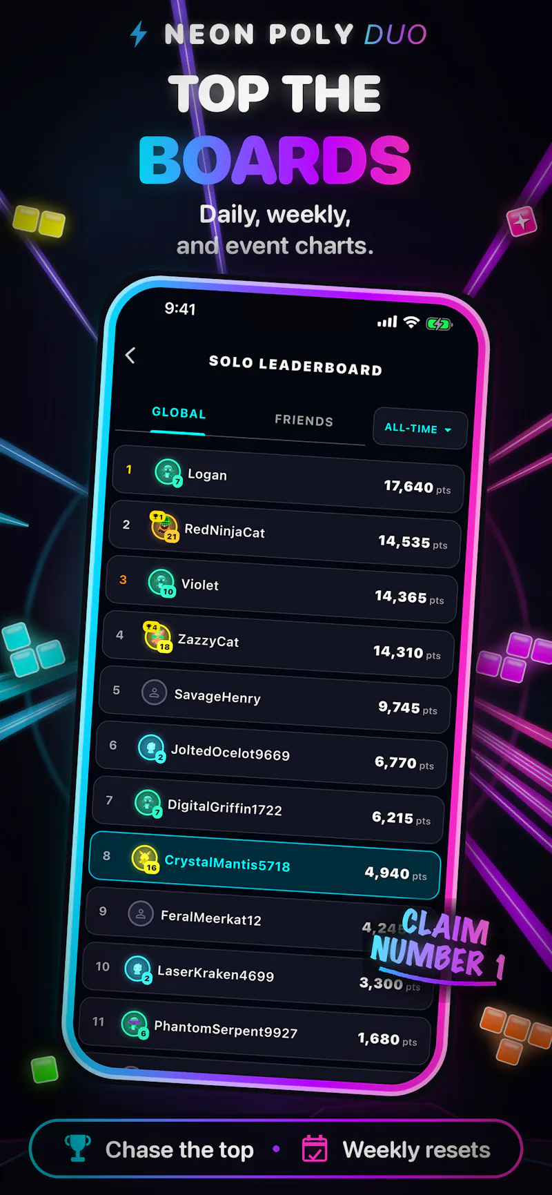 Neon Poly Duo: Block Battles screenshot 11