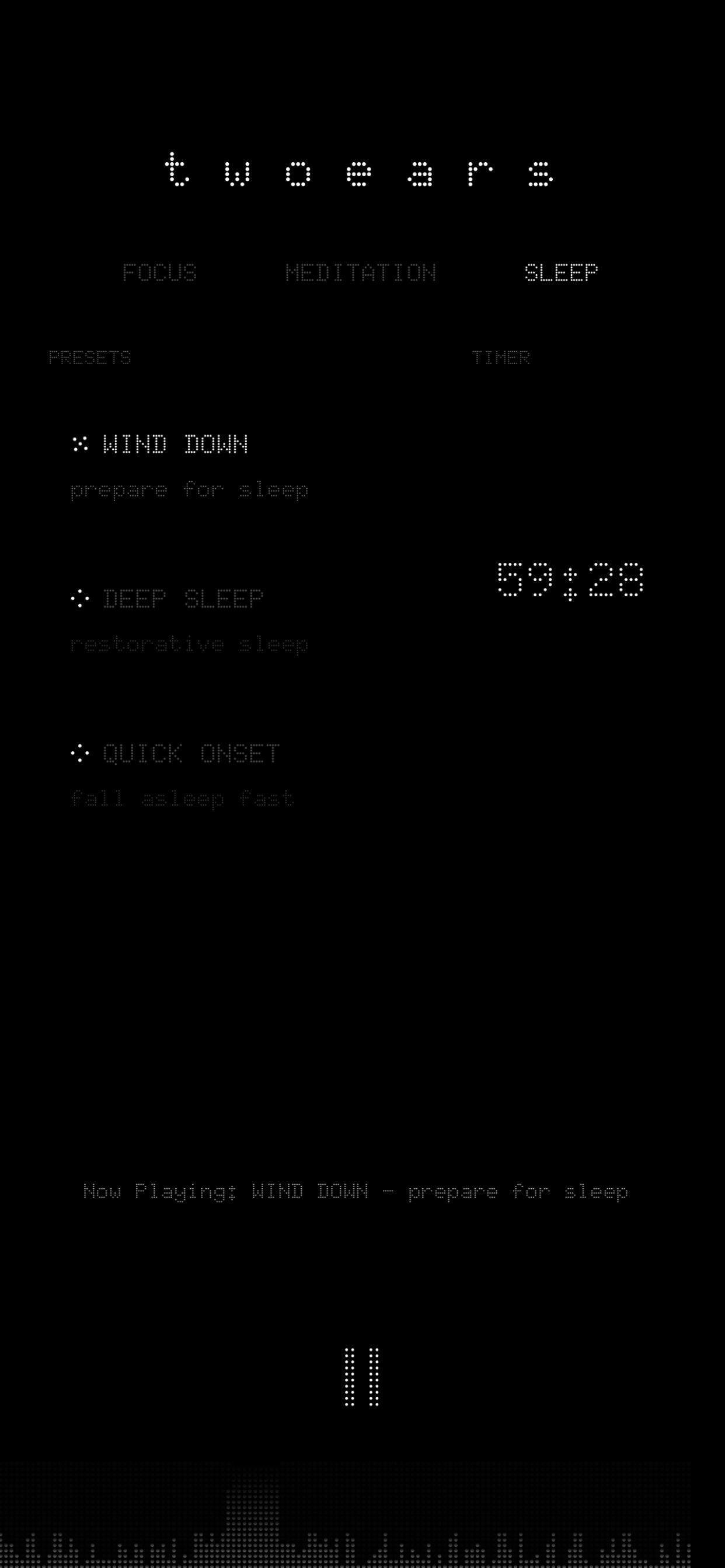 twoears - Pure Binaural Beats - Main product screenshot demonstrating key features and user interface