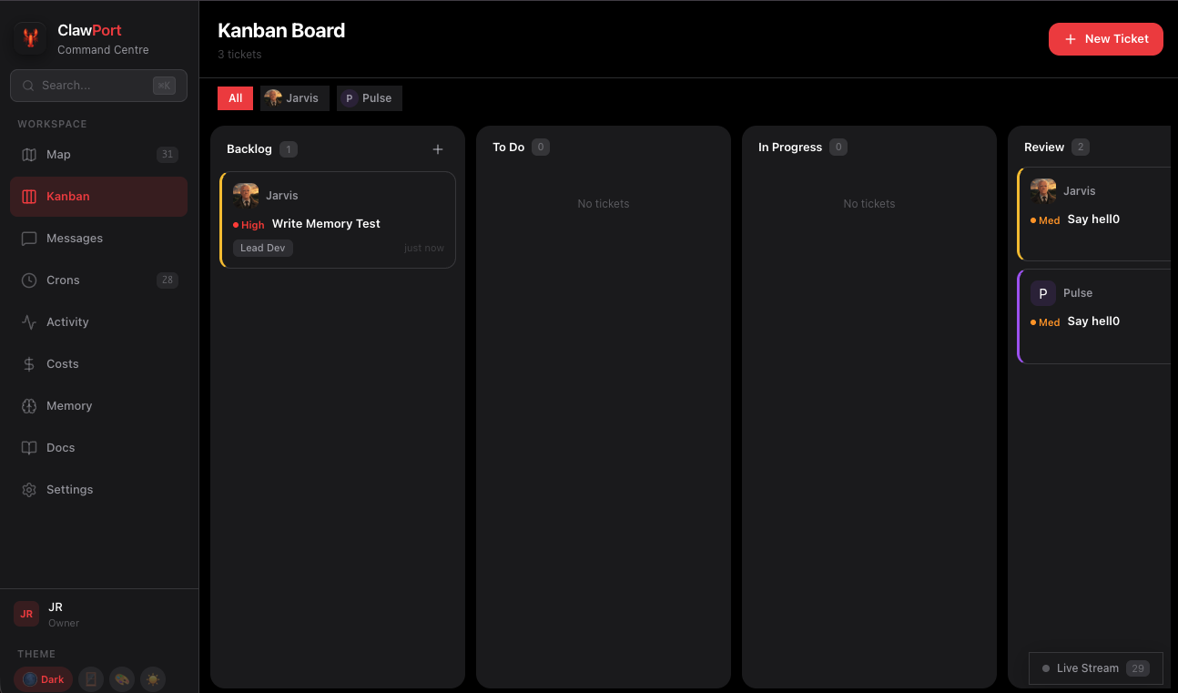 ClawPort - Screenshot 3 showing product features and functionality