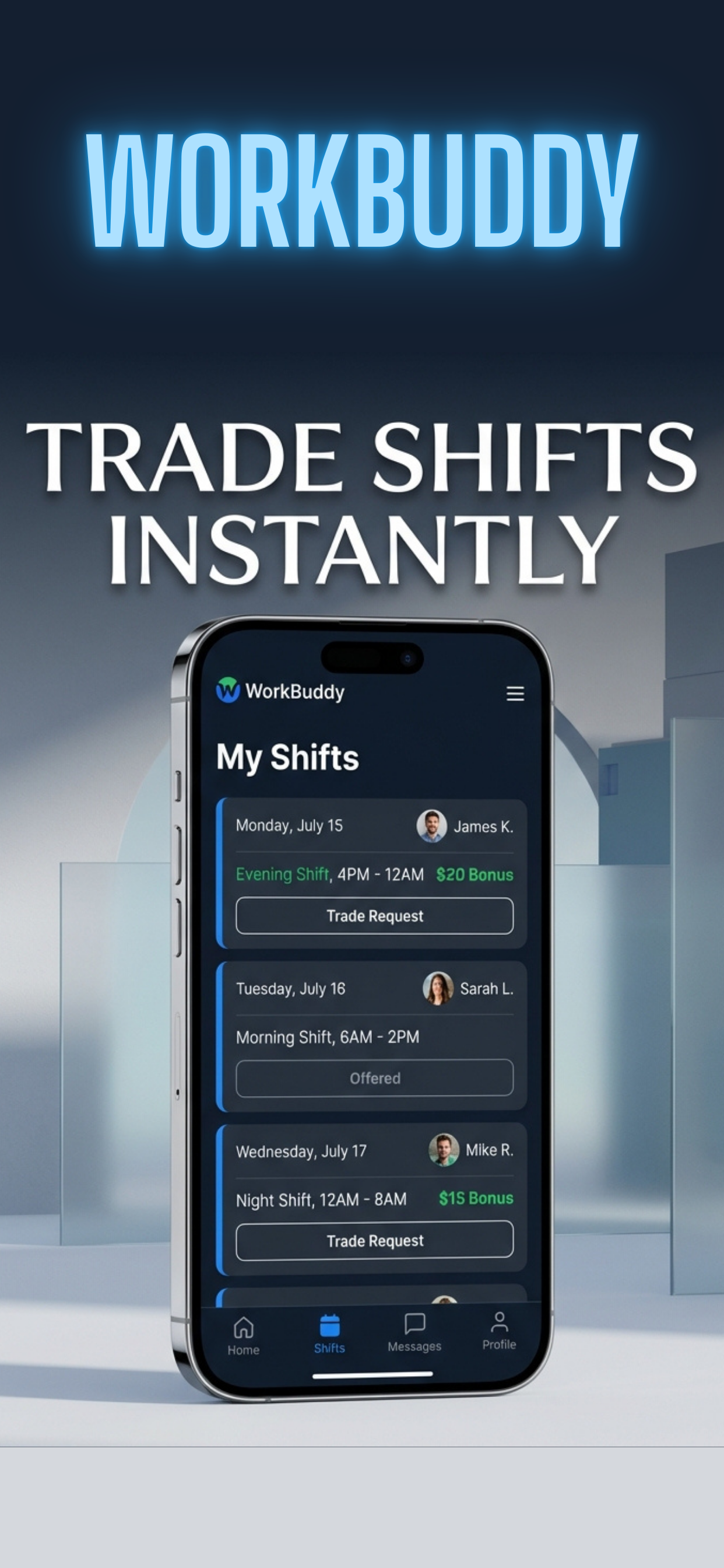 WorkBuddy App - Screenshot 3 showing product features and functionality