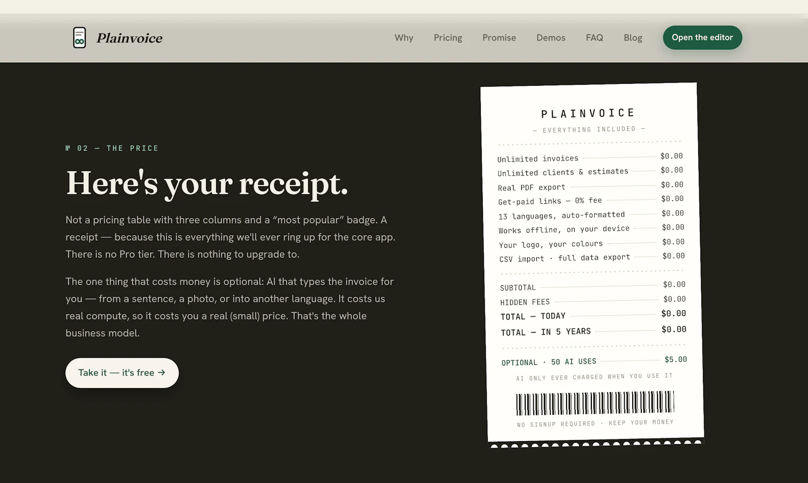 Plainvoice screenshot 2