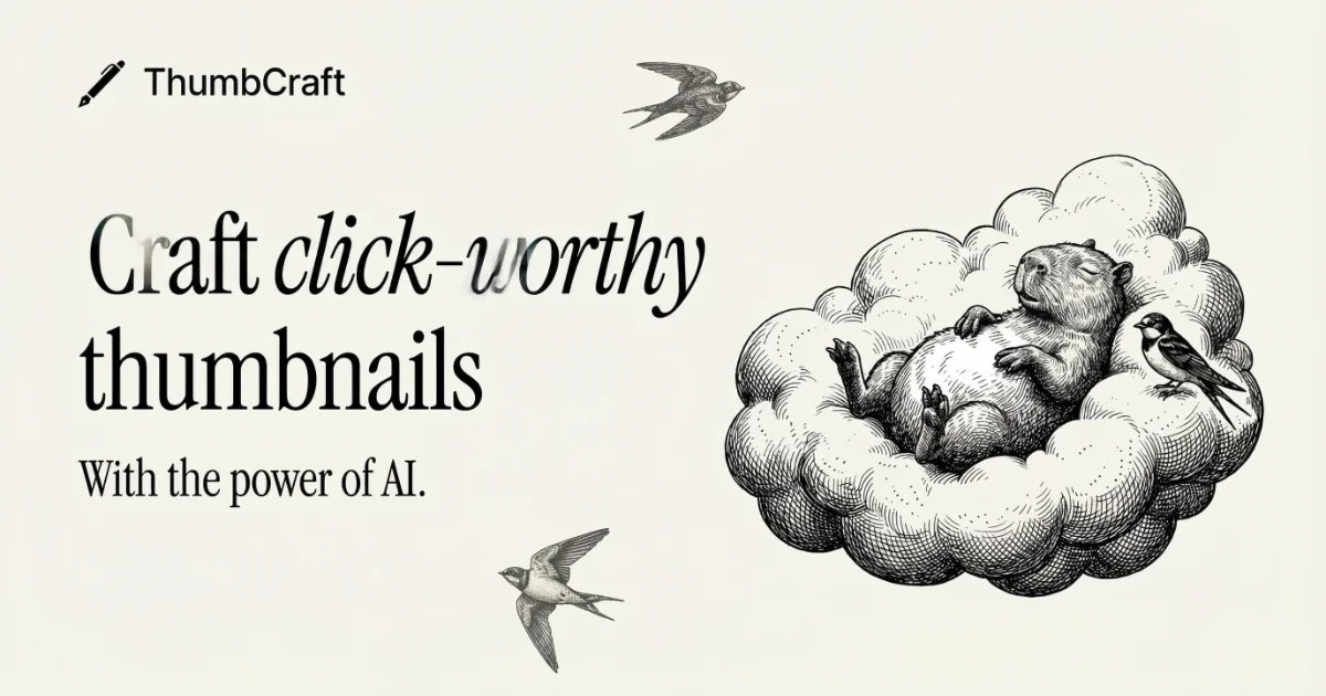ThumbCraft - Main product screenshot demonstrating key features and user interface