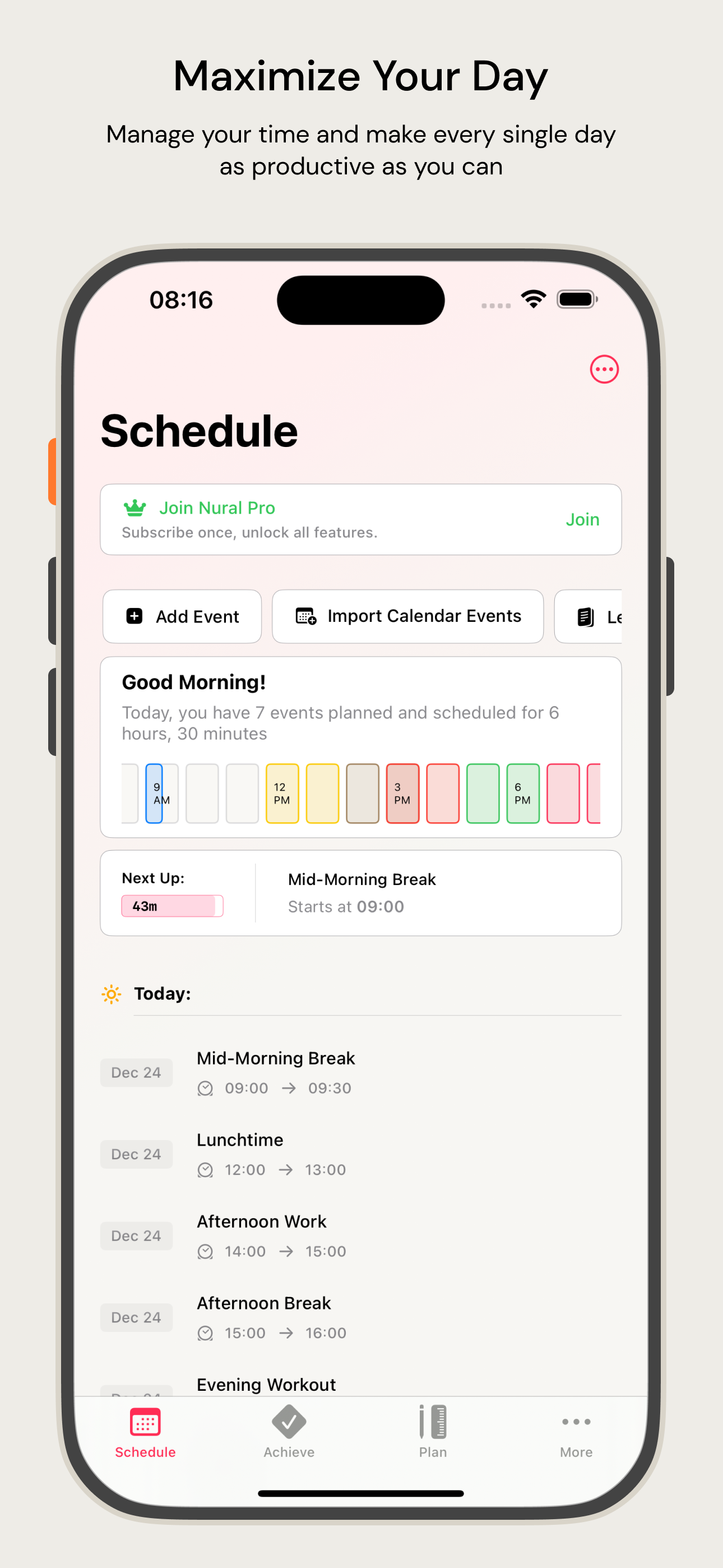 startuptile Nural: Schedule, Plan, Achieve-Achieve these short-term goals