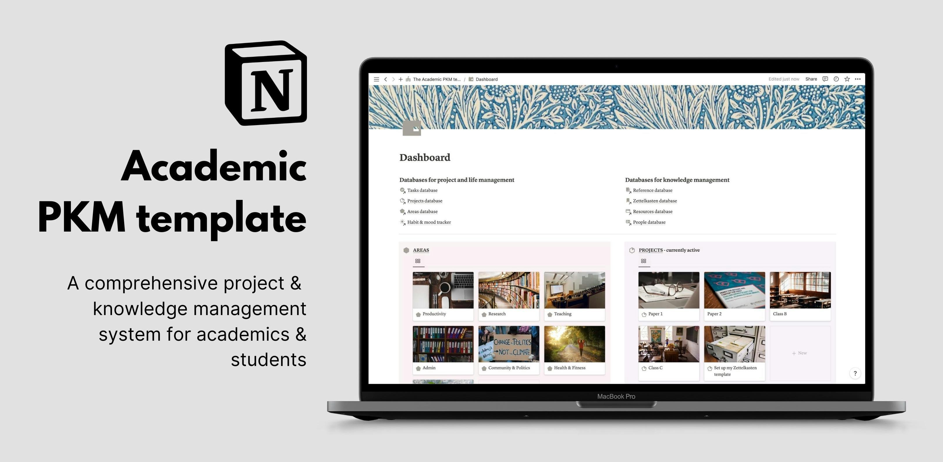 Academic PKM Notion workspace template