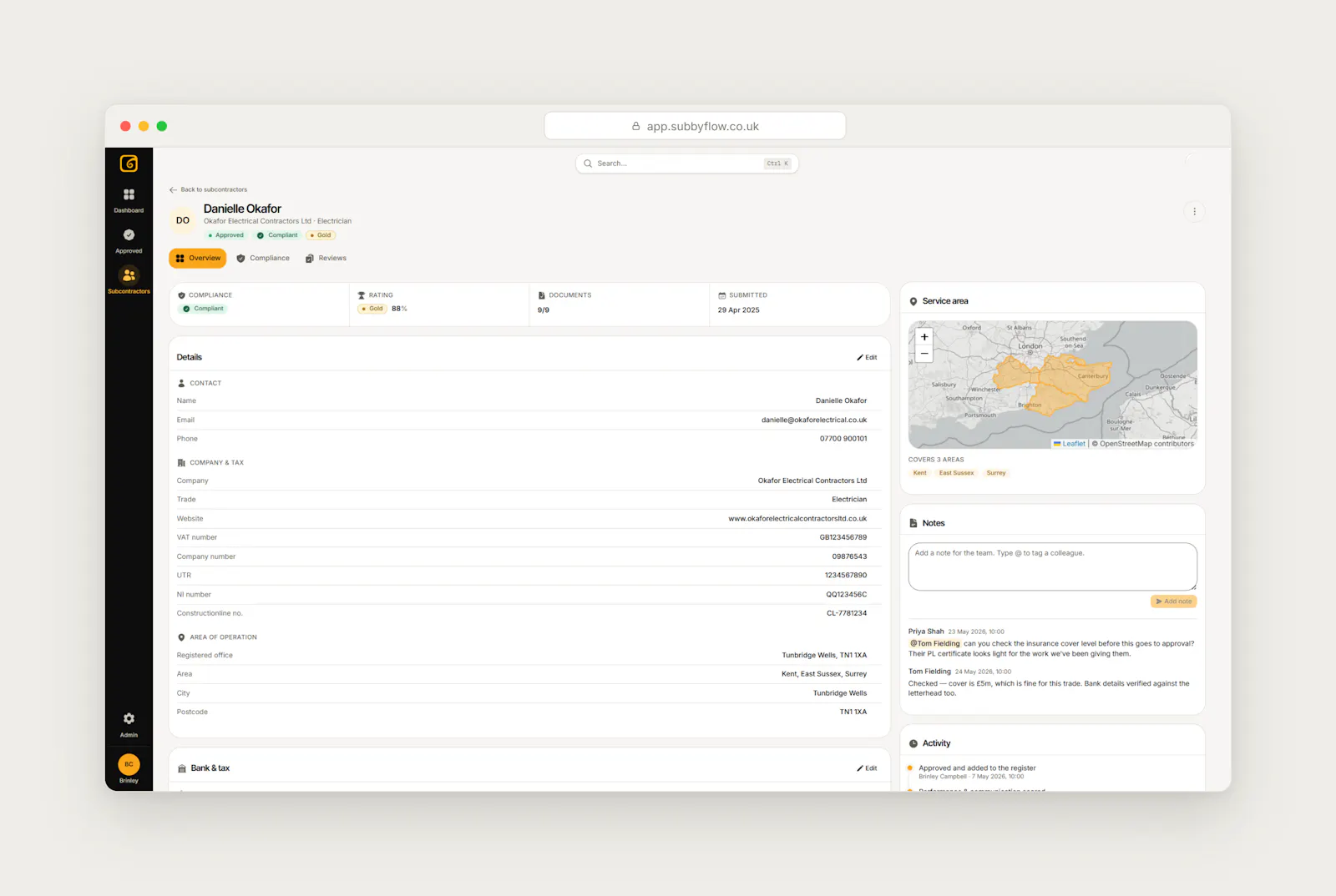 SubbyFlow | Subcontractor Management screenshot 1