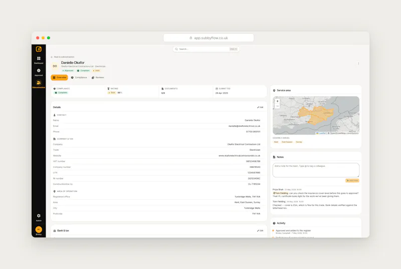 SubbyFlow | Subcontractor Management screenshot 1