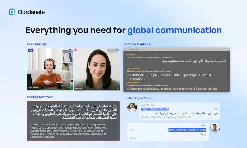 Qordenate MultiLingual Meeting Platform screenshot 3