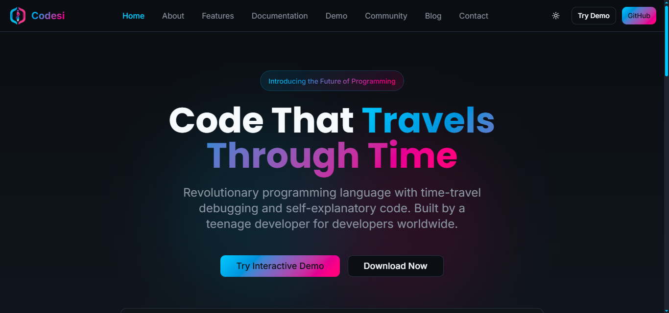 Codesi - Main screenshot showing features and interface