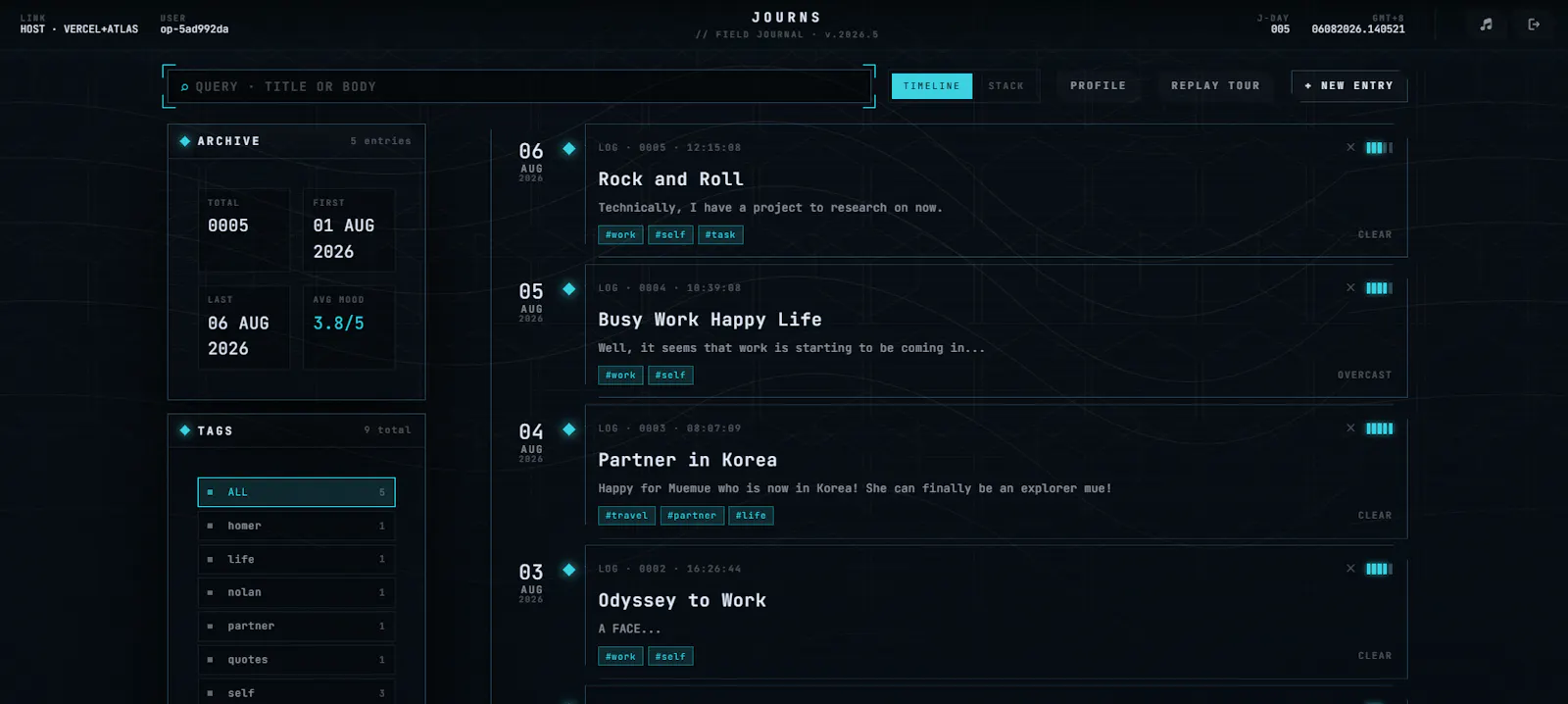 Journs screenshot 2