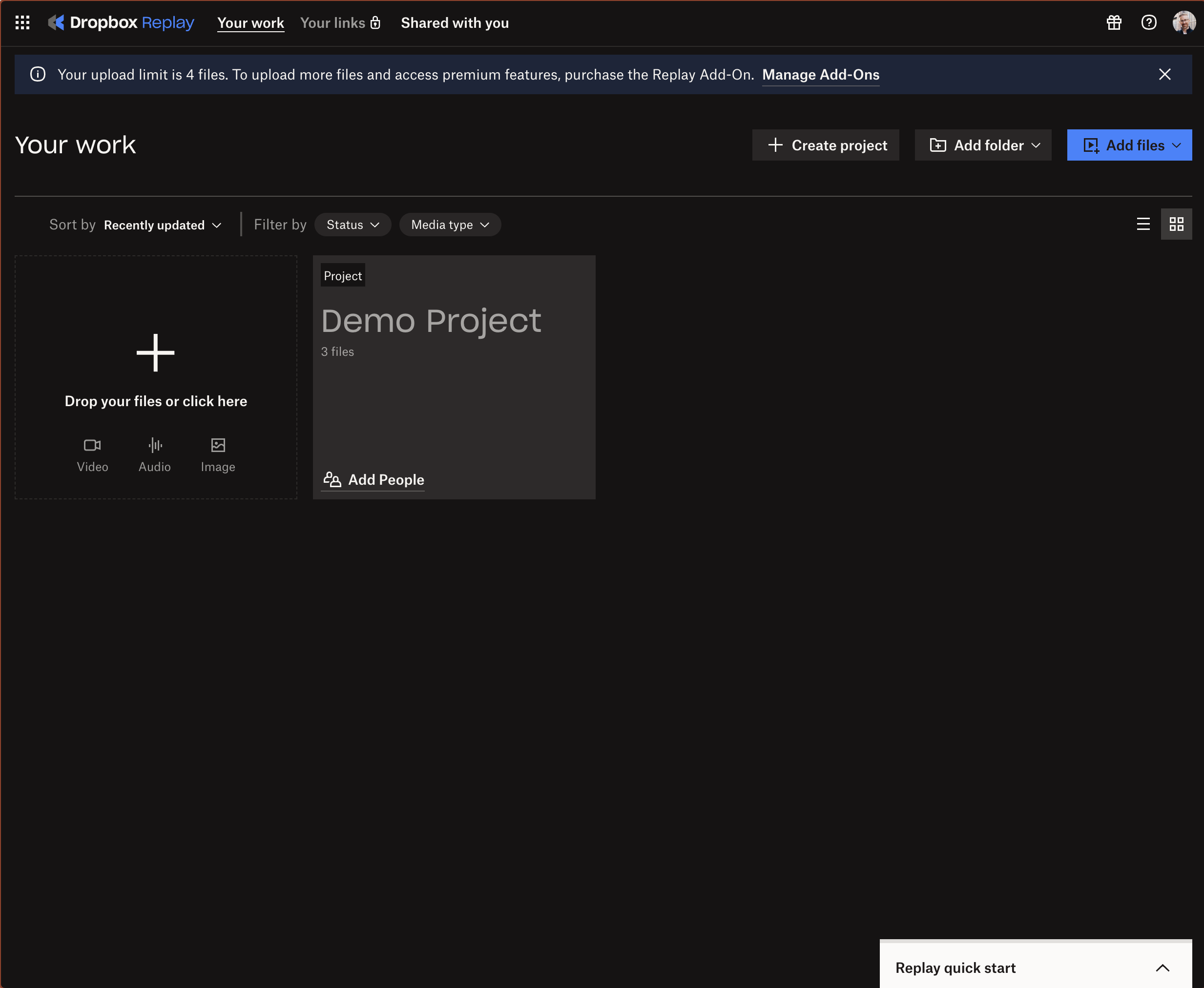 Dropbox Replay media 3