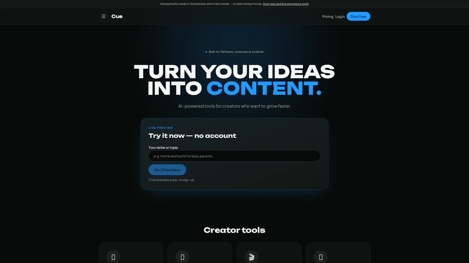 Cue For Creators screenshot 1