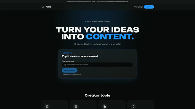 Cue For Creators screenshot 1
