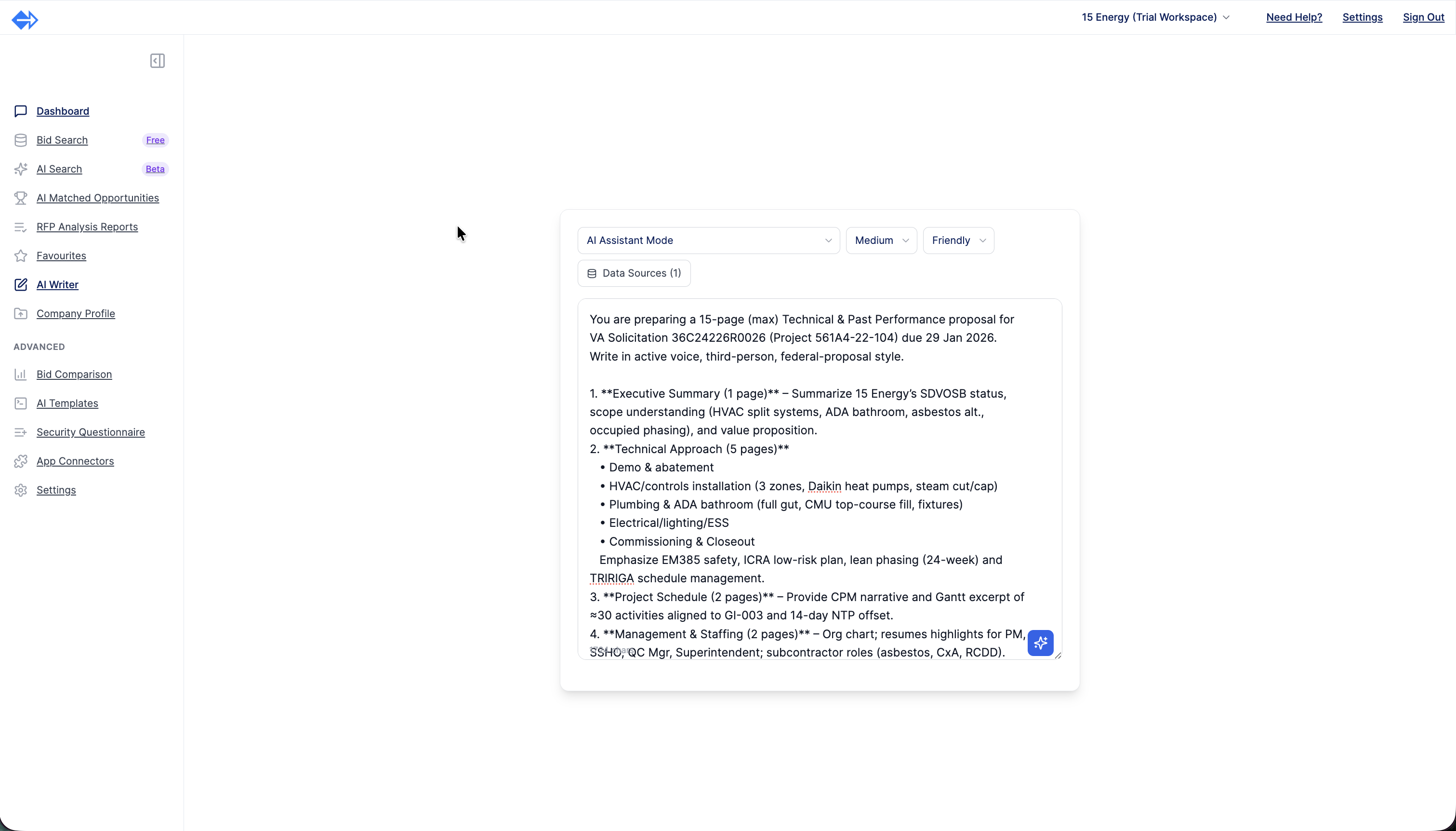 Narwin.AI Gov Bid & Tender Matching Tool gallery image