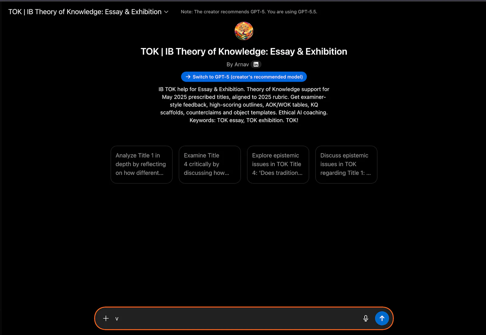 TOK IB GPT screenshot 1