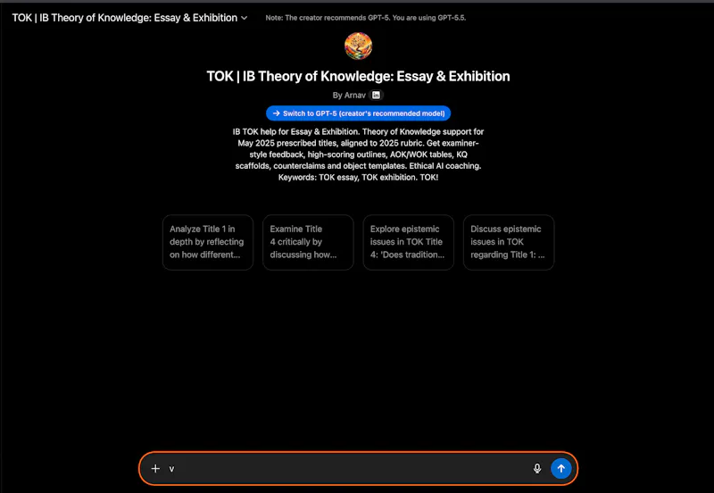 TOK IB GPT screenshot 1