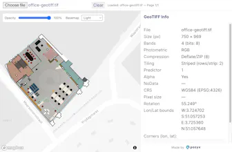 Pozyx online GeoTIFF viewer gallery image