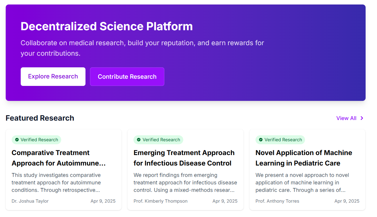 Decentrat - Piattaforma scientifica decentralizzata media 3