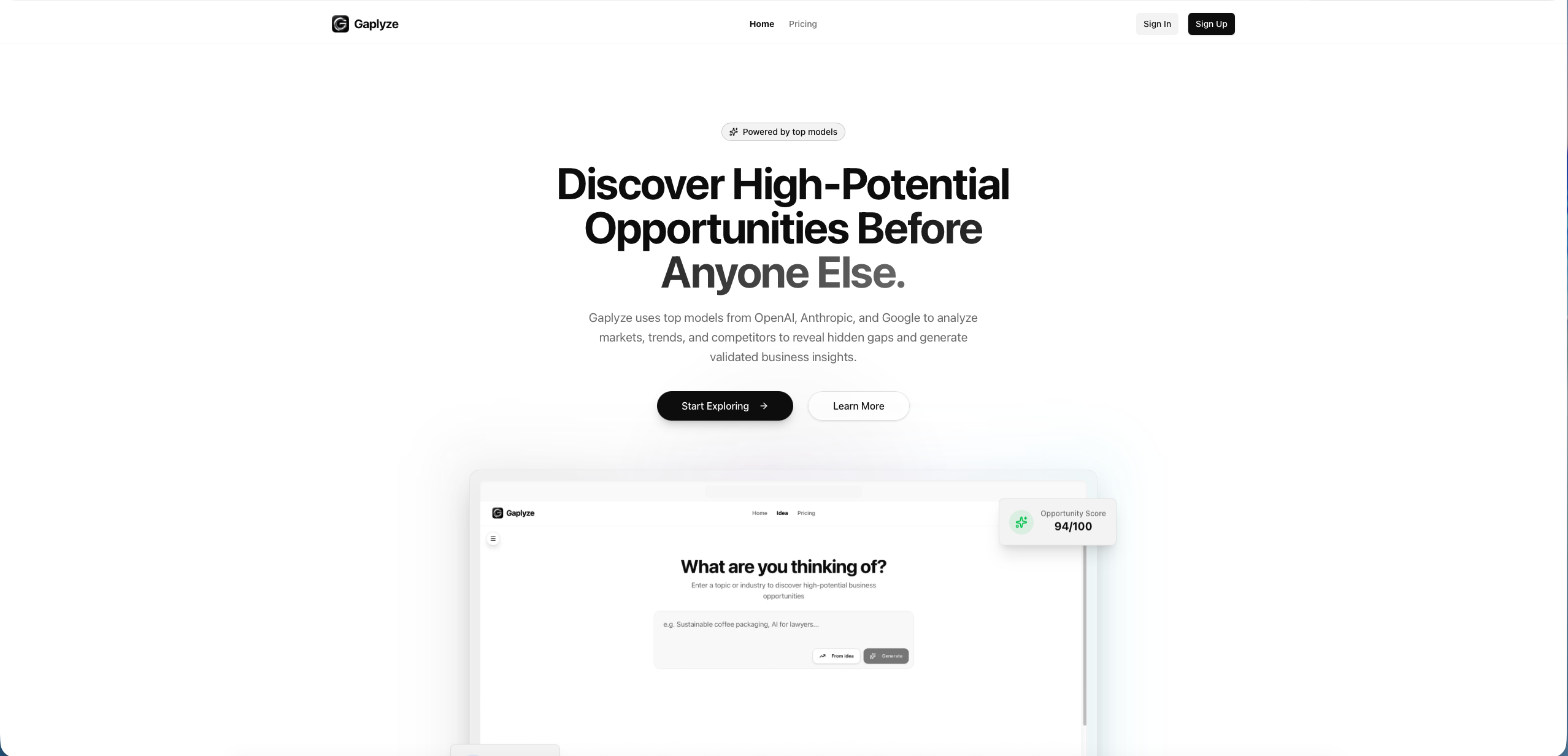 Gaplyze - Screenshot 4 showing product features and functionality
