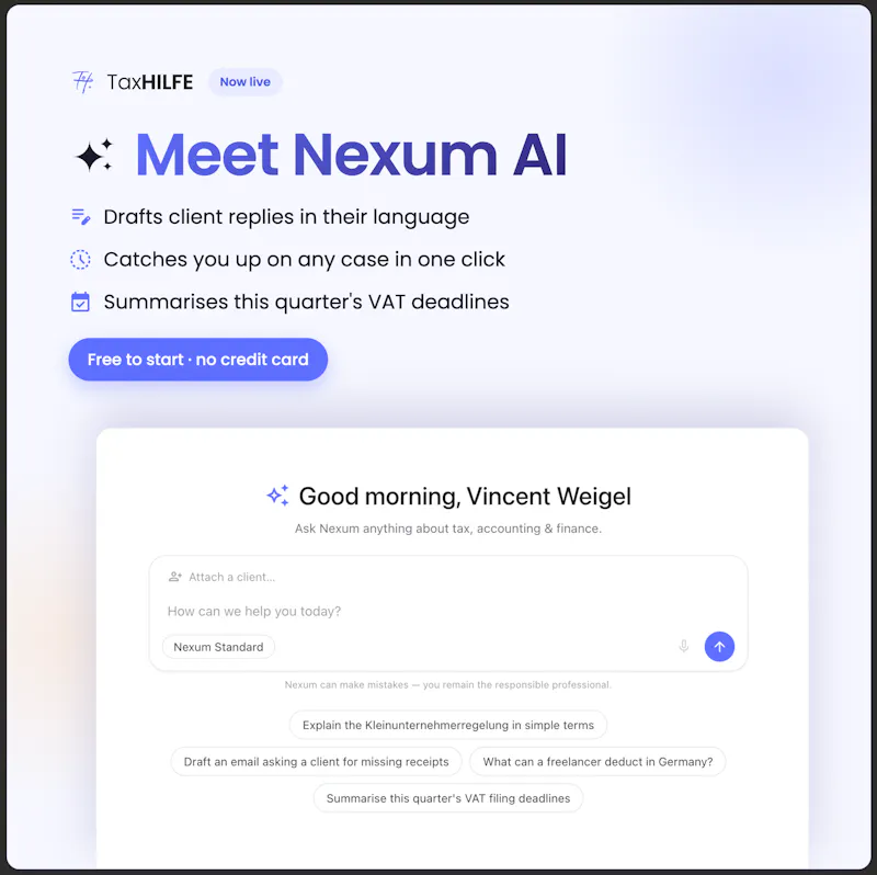 Nexum AI from TaxHILFE screenshot 2
