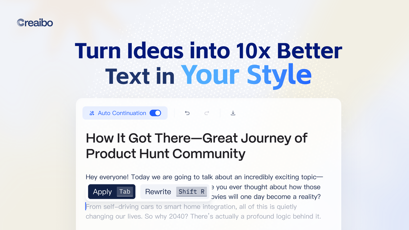 Creaibo - Screenshot 4 showing product features and functionality