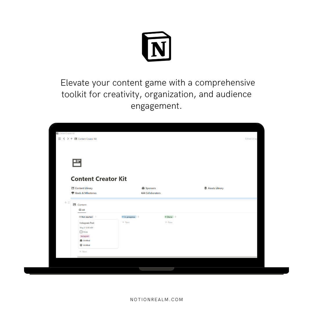 Média Kit de créateur de contenu de notion - Élevez votre création de contenu 3