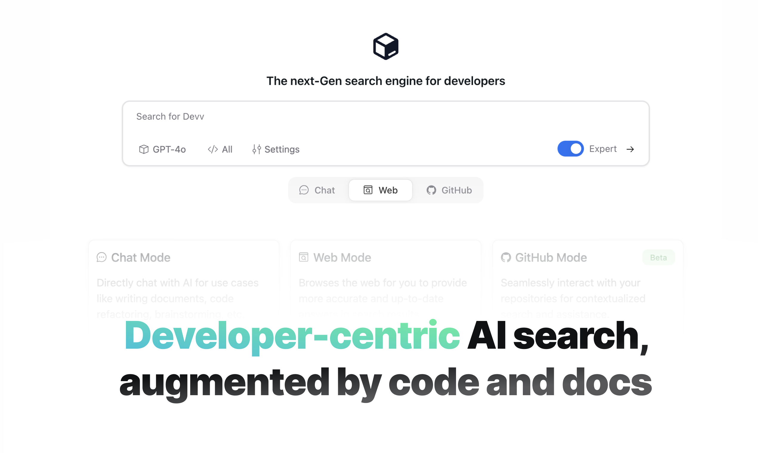 startuptile Devv.AI-Developer-centric AI search augmented by code and docs.