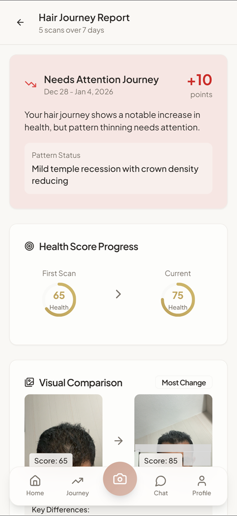 HairCareApp - Screenshot 4 showing product features and functionality