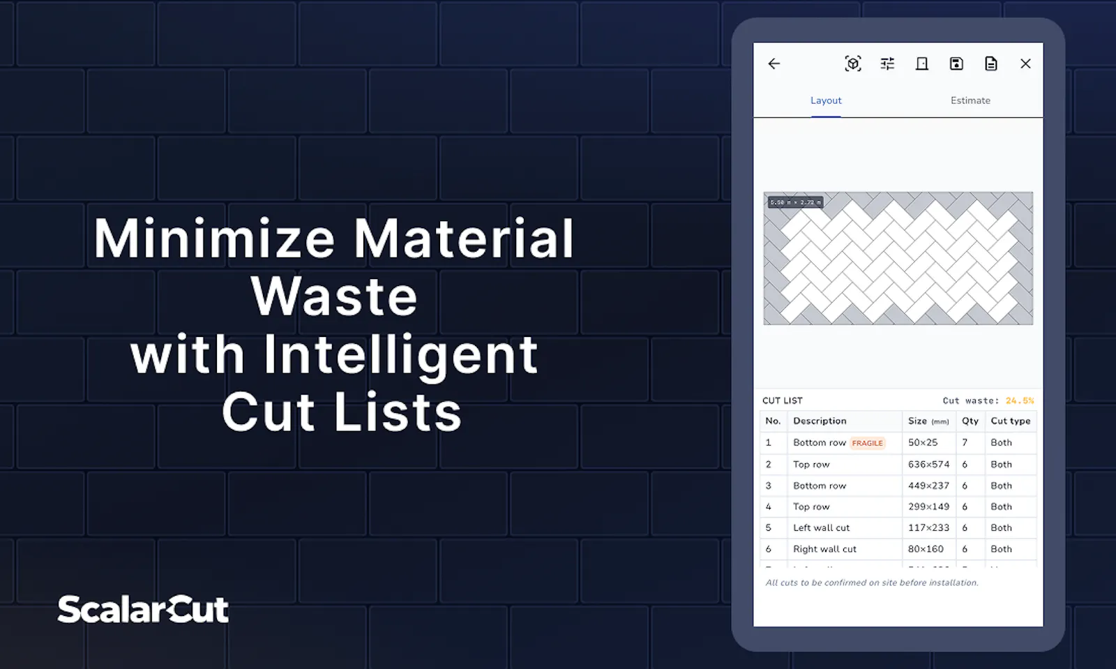 Scalarcut; Tile Layout Planner screenshot 2