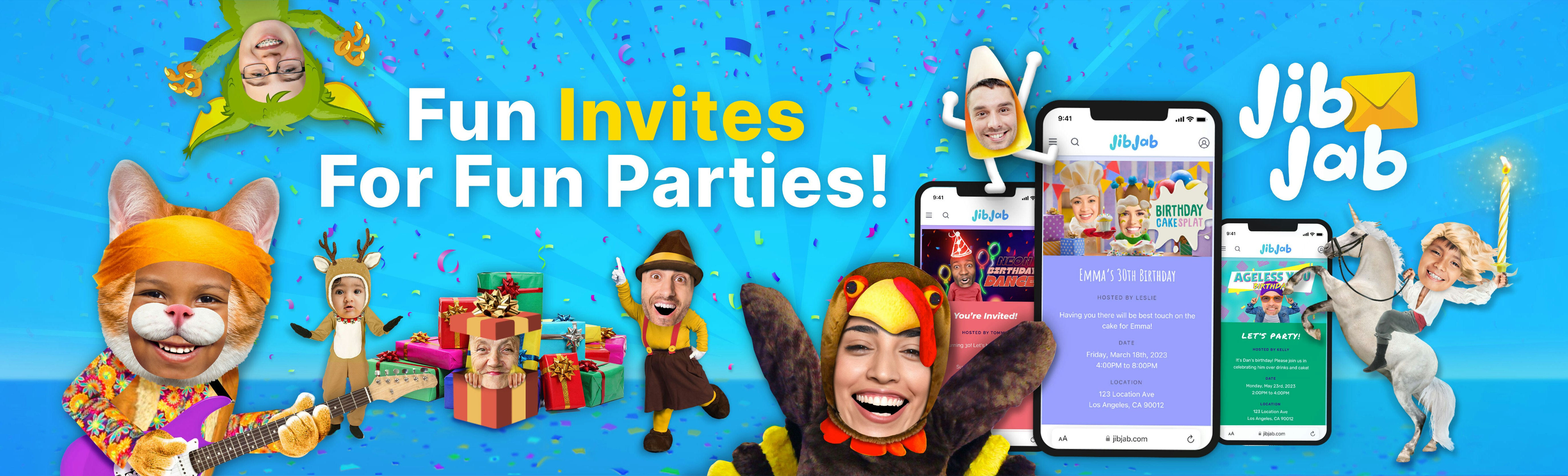 Média Invitation au jibjab - Invitations amusantes pour les fêtes amusantes 2