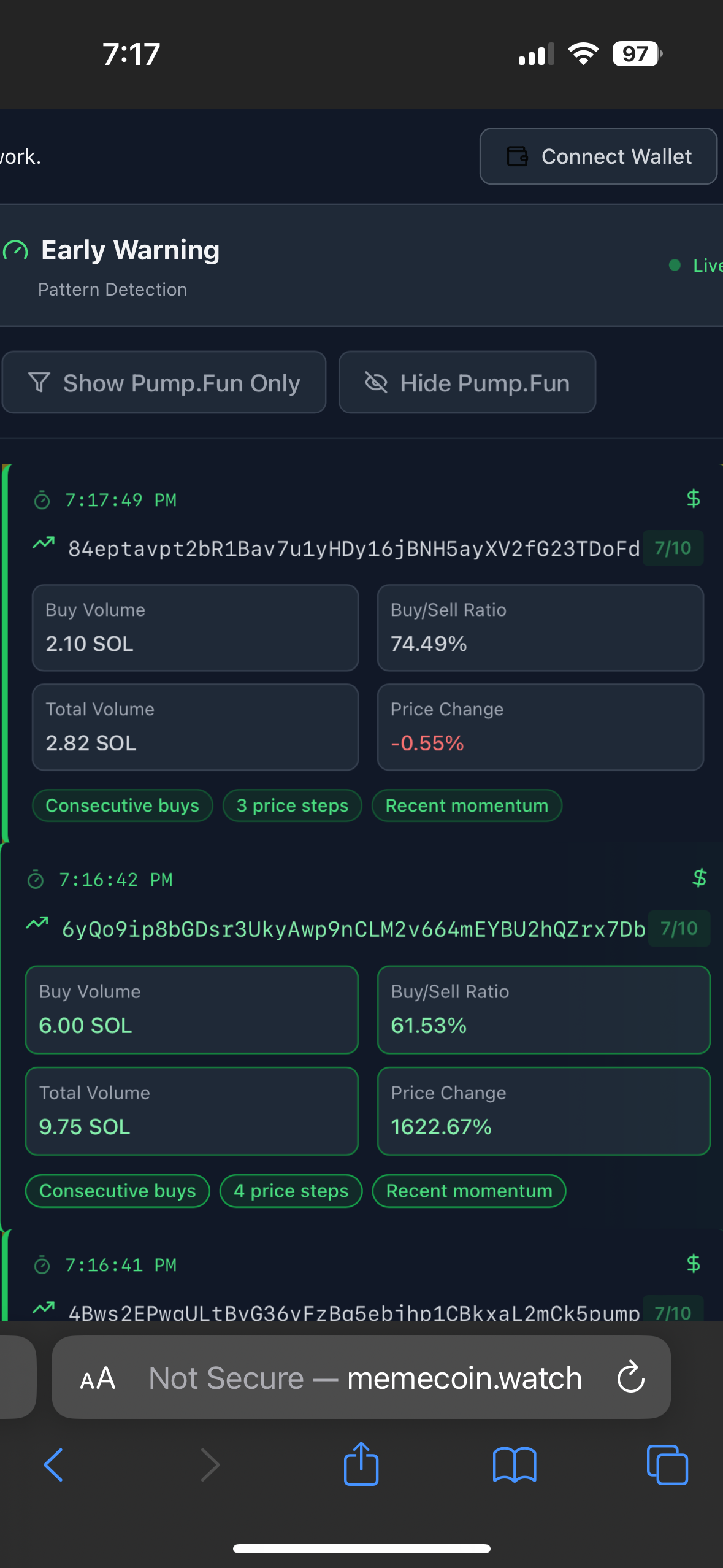 memecoin.watch - 펌프 전에 이동을 참조하십시오 미디어 2