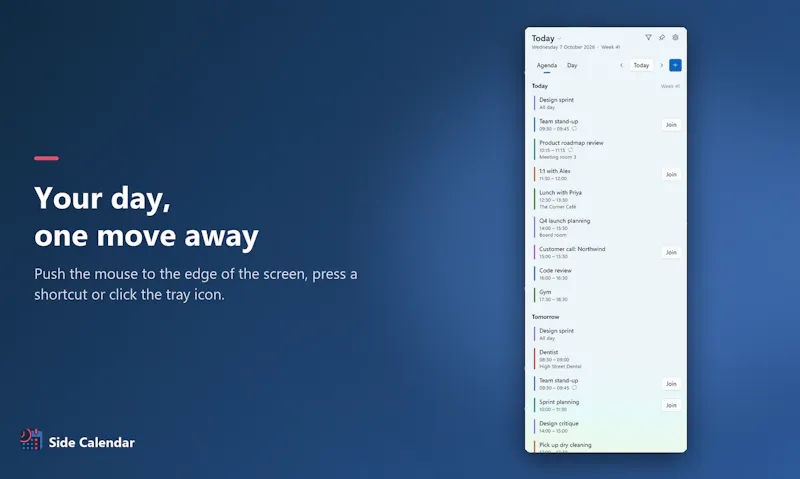 Side Calendar for Windows screenshot 3