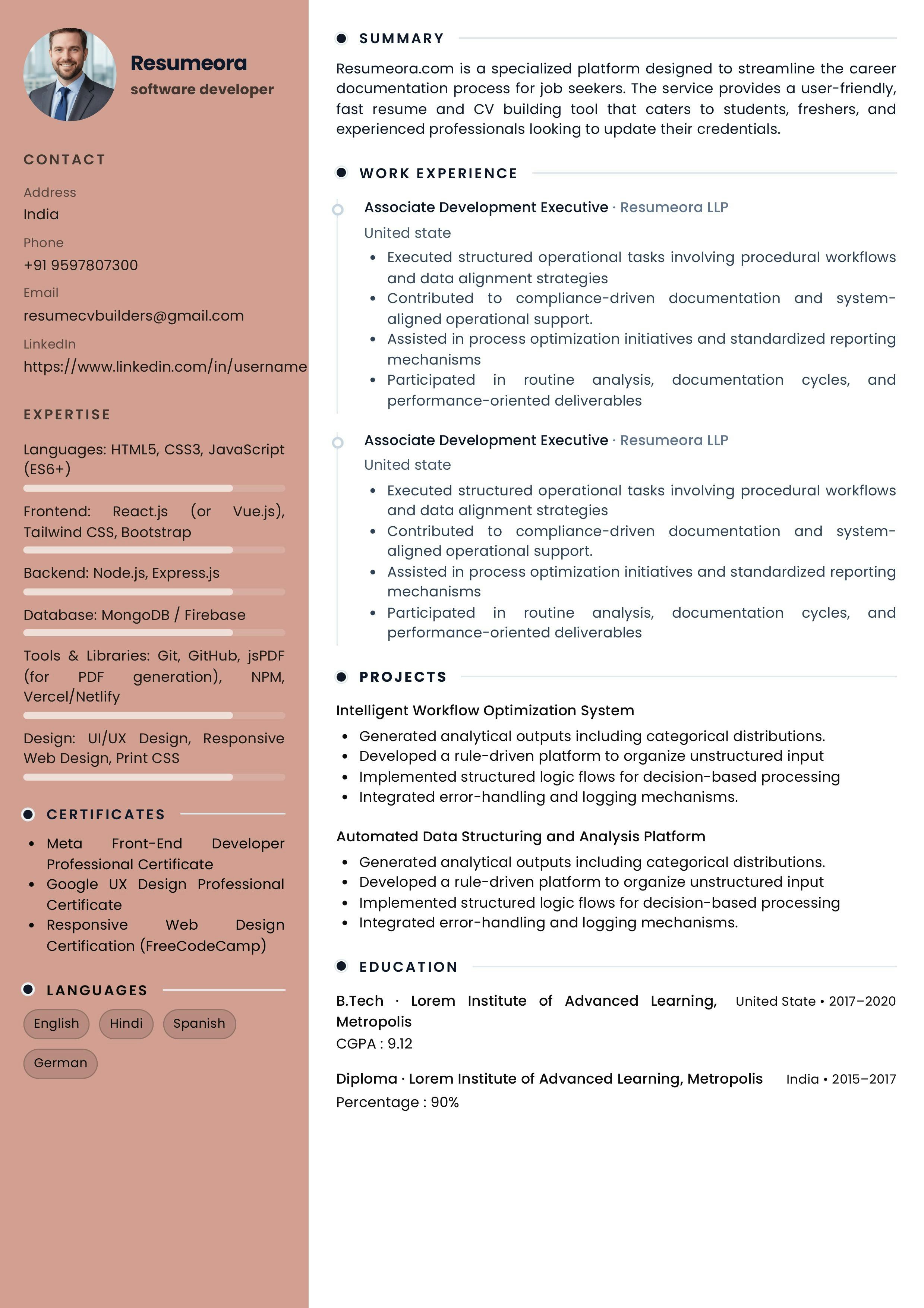 Resumeora Resume Builder - Screenshot 5 showing product features and functionality