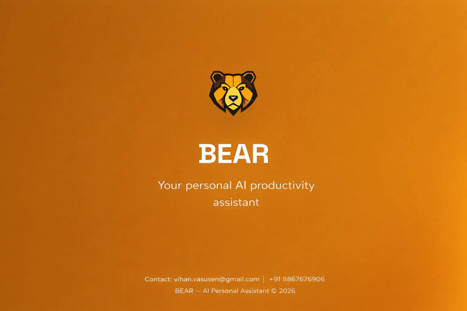 BEAR Personal AI Assistant 제품 배너