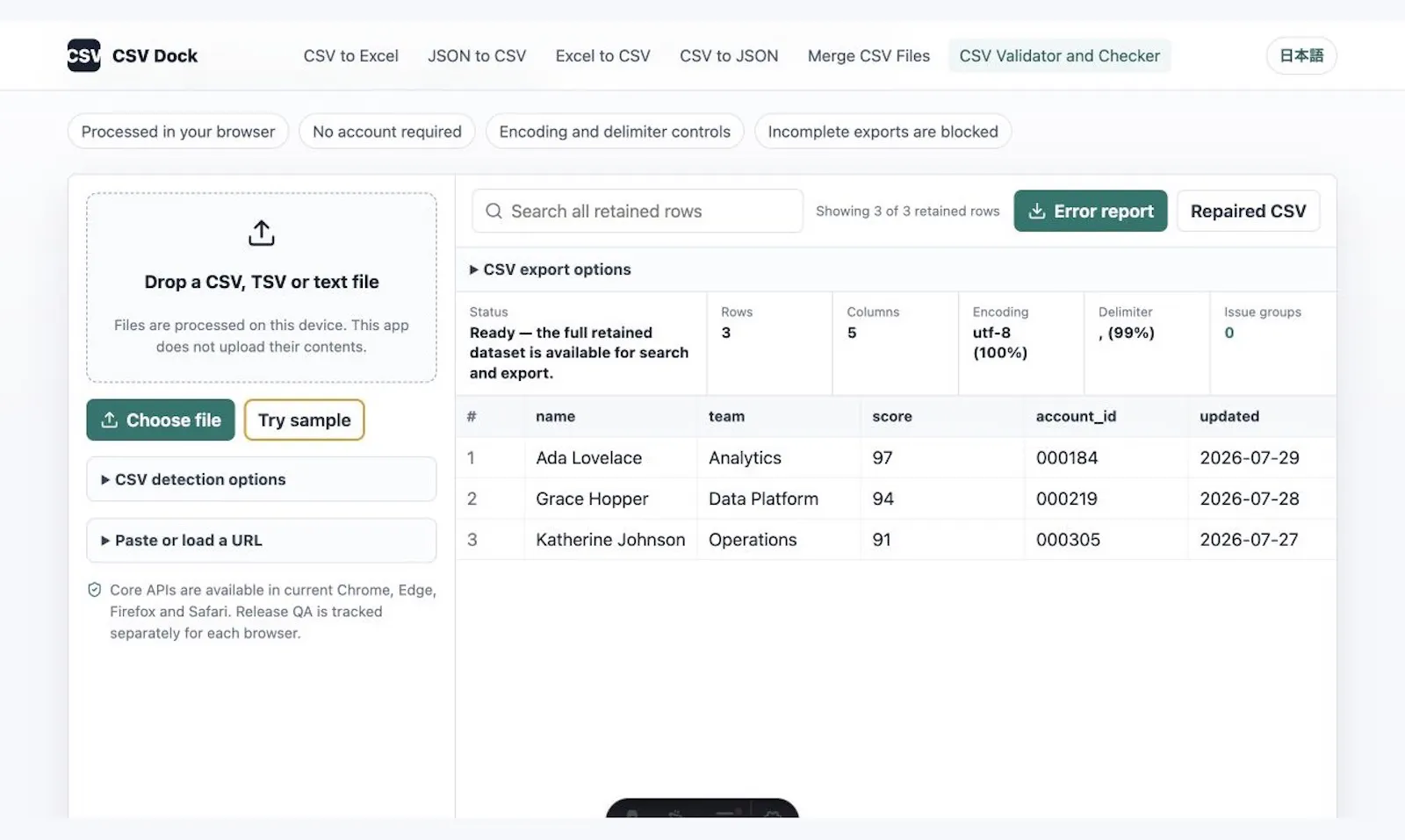 Csv Dock screenshot 3