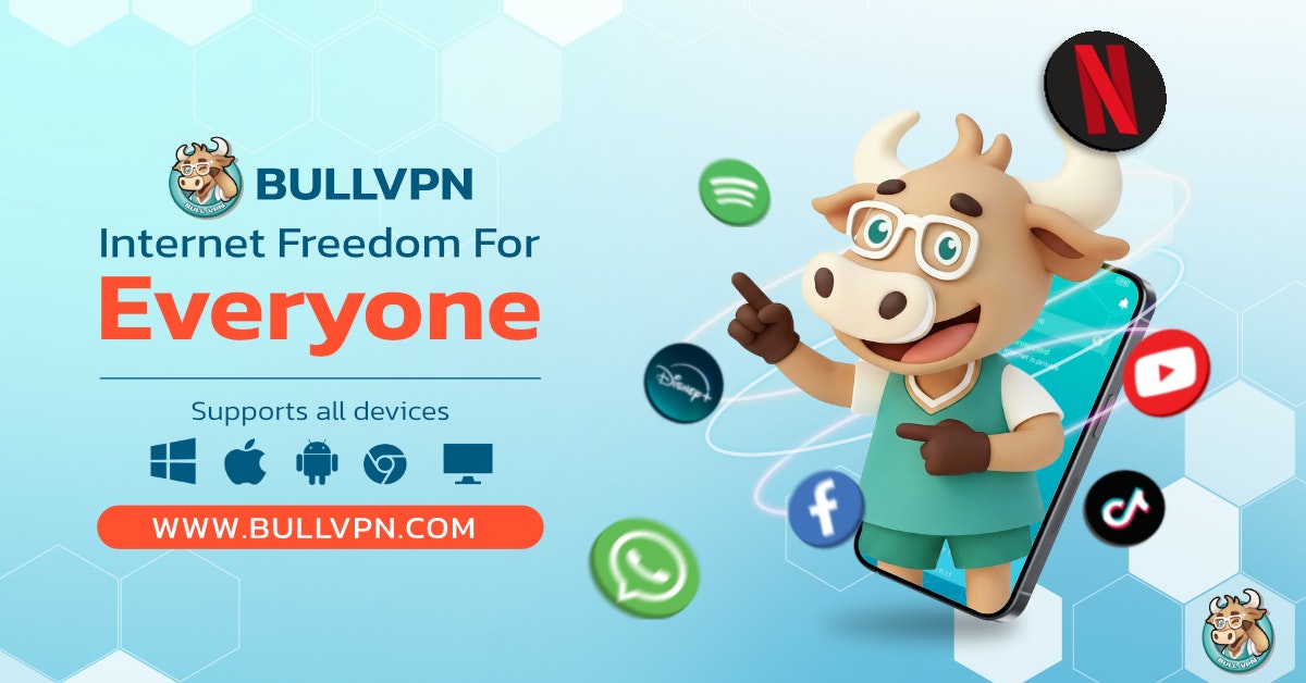 BullVPN - Main product screenshot demonstrating key features and user interface