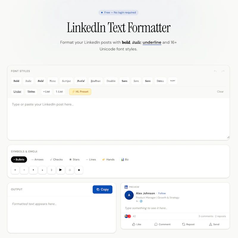 LinkedIn Formatter screenshot 2