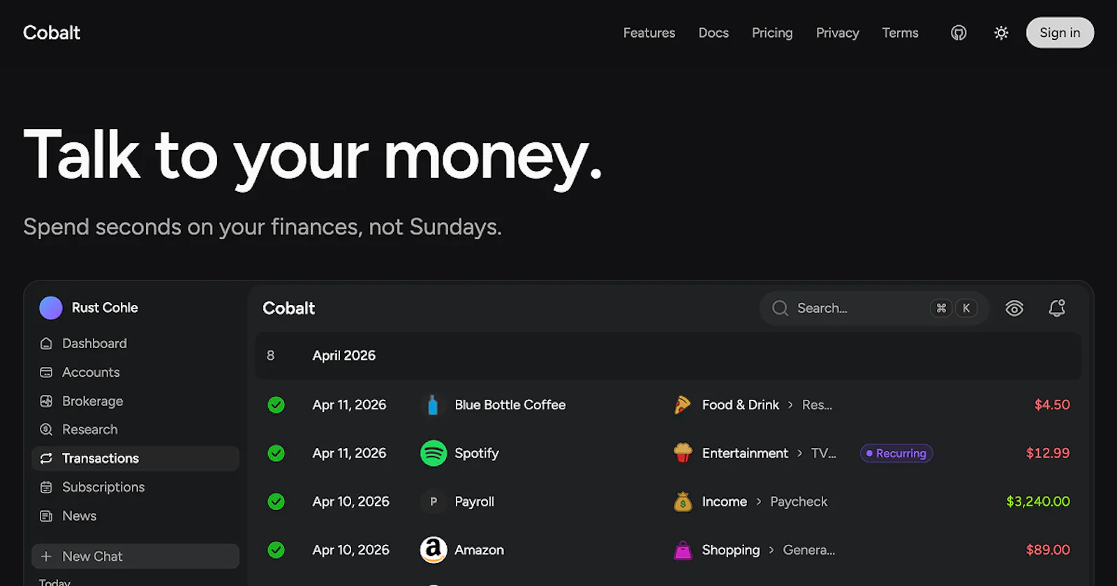Cobalt screenshot 1
