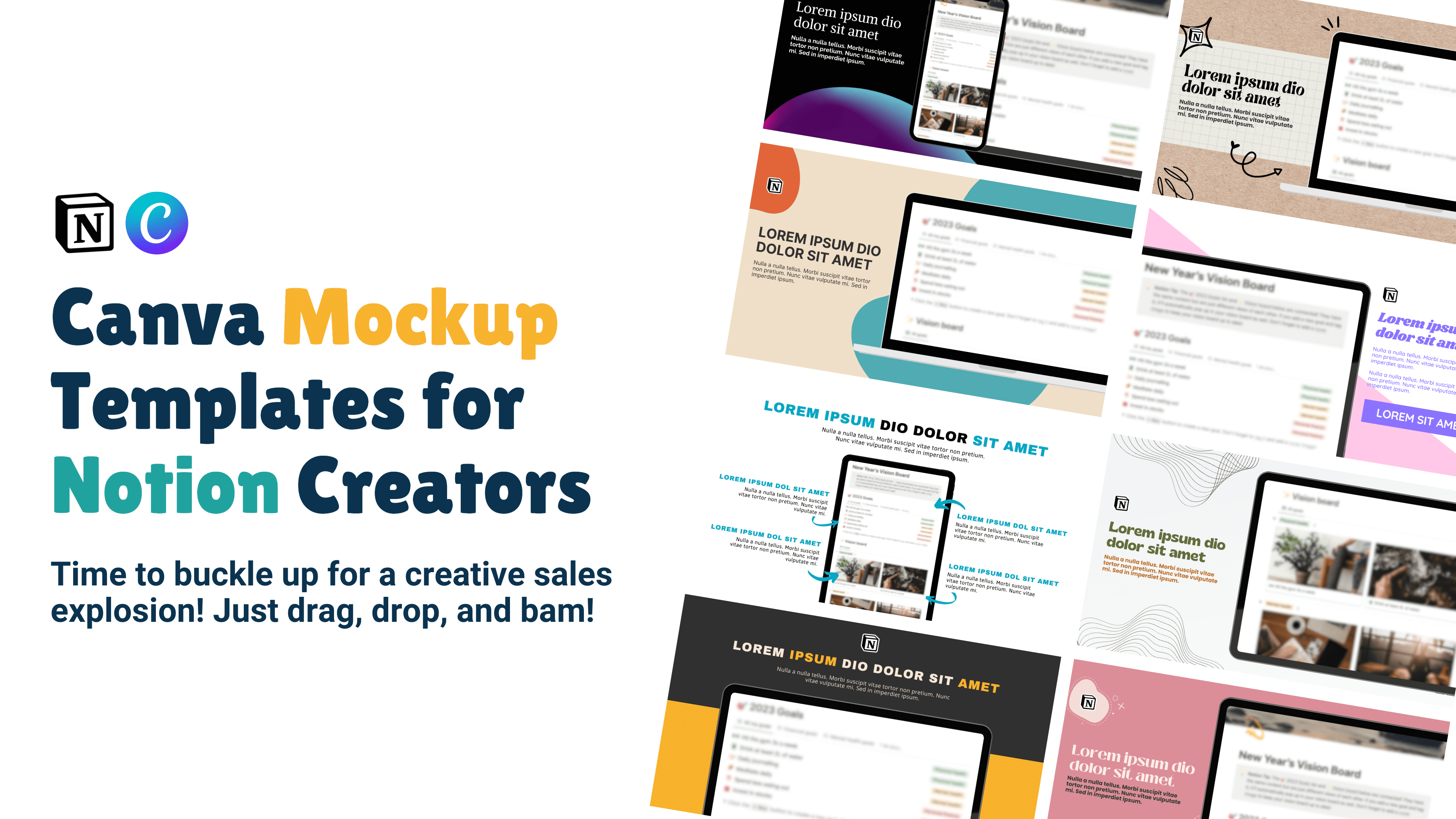 startuptile Canva Mockup Templates - Notion Creators-Create the best product mockup easy peasy - just drag & drop