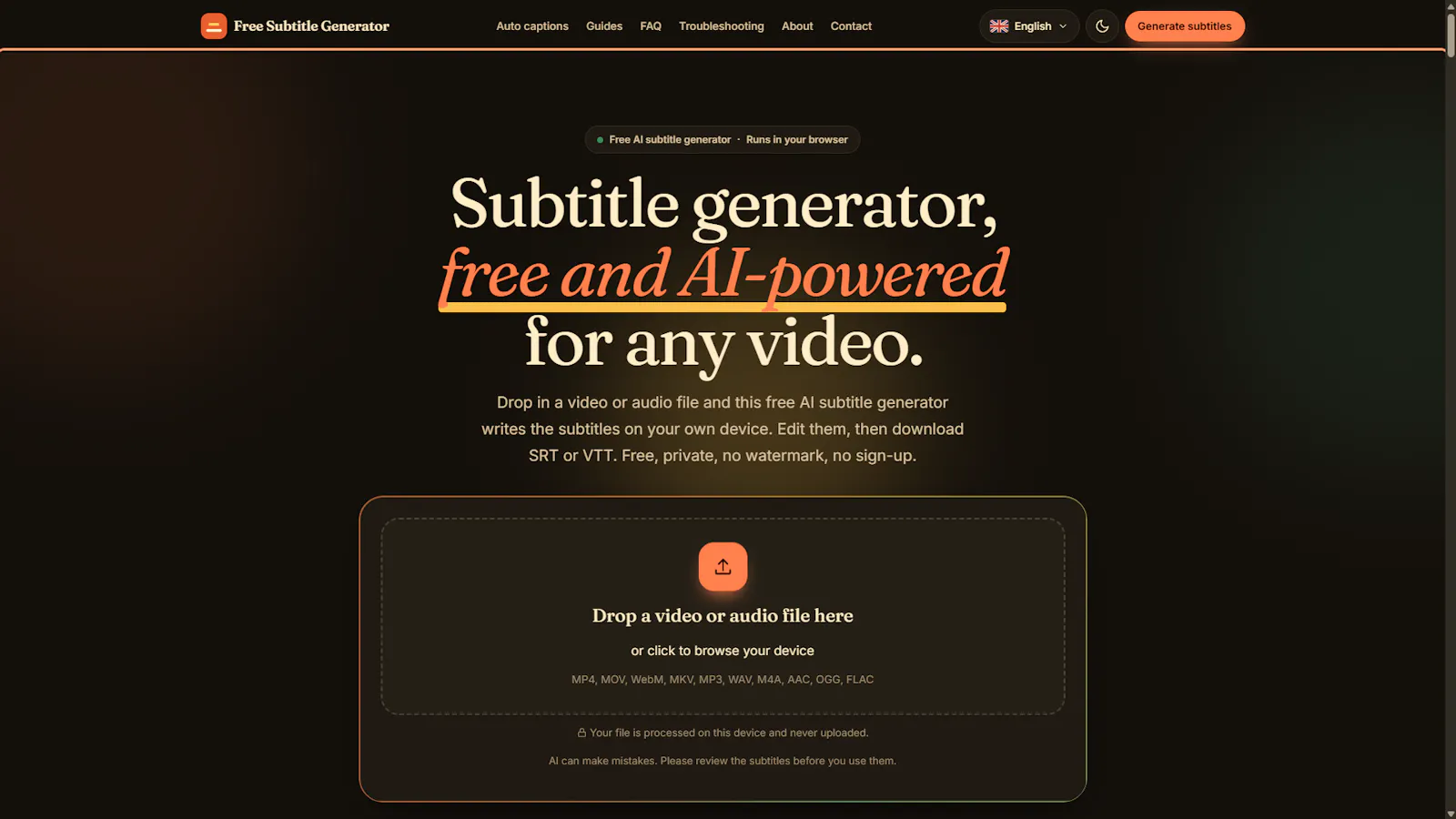 Free Subtitle Generator screenshot 2