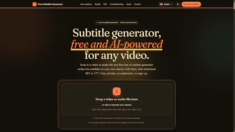 Free Subtitle Generator screenshot 2