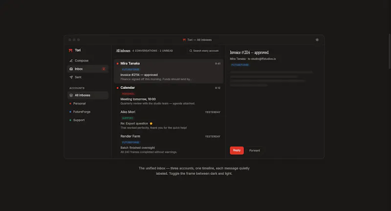 Tori: unified inbox and email management screenshot 2