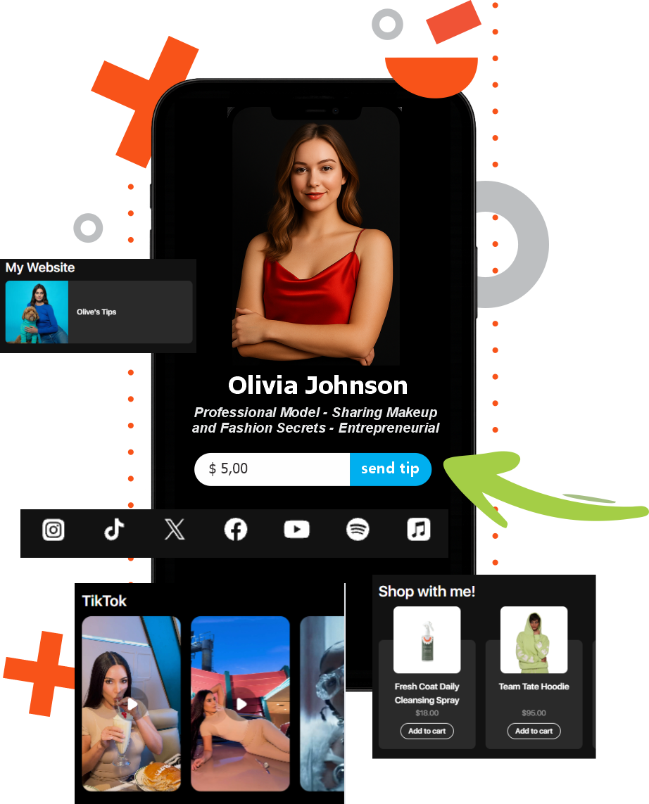 Média TipsTo.me - Lien moderne en bio avec des conseils / dons instantanés. 7