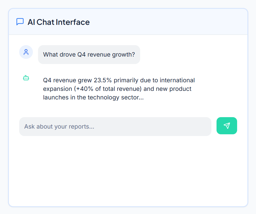 Mídia 5 de Relatório financeiro de IA (10K, Q, etc) - Relatório anual rápido e claro com métricas financeiras inteligentes