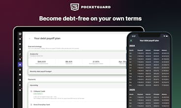 ユーザーが経済的願望を達成できるように導く PocketGuard アプリ インターフェース