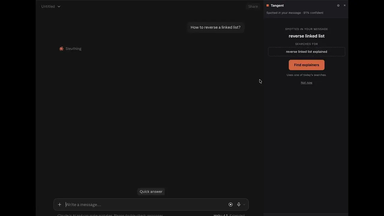 Tangent — Explainers for AI Chats gallery image